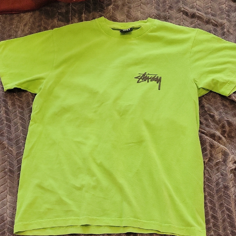Stussy Men's Lime Green T-Shirt